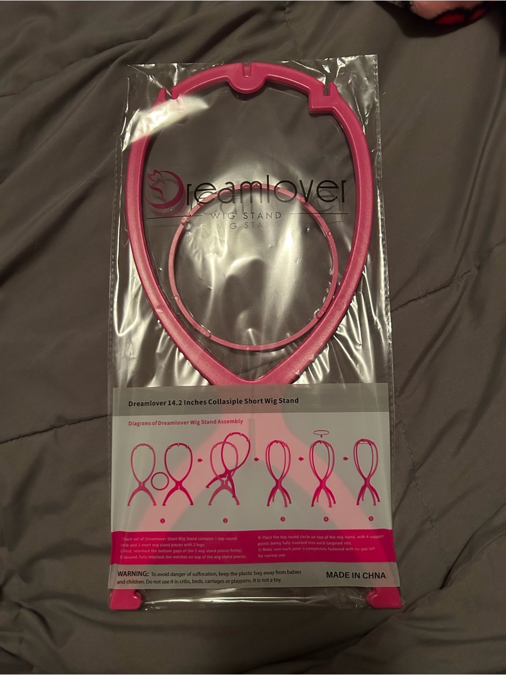 Dreamlover Collapsible Wig Stand - Pink